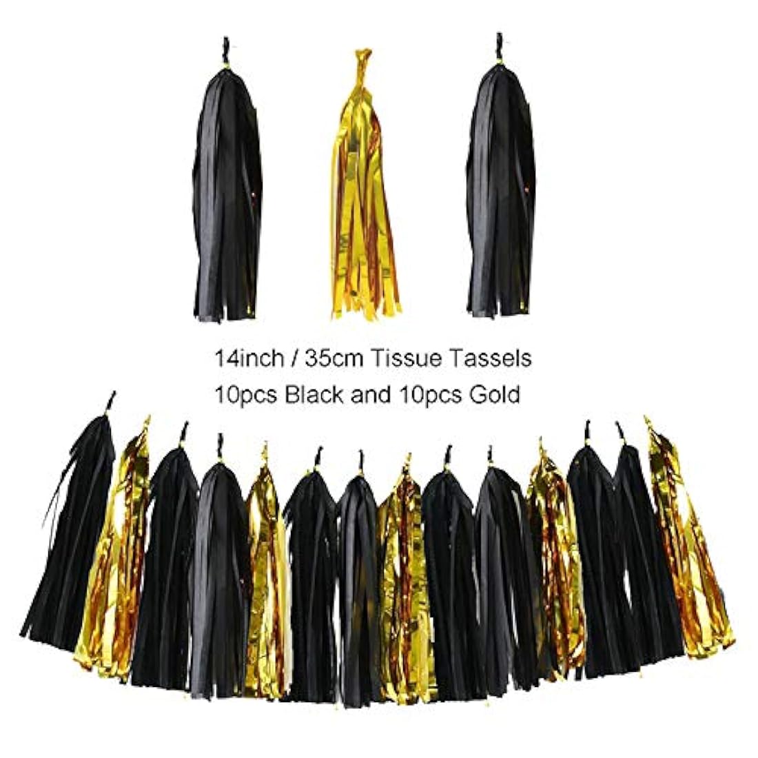 Decoraciones en negro y dorado,para fiesta. Marca Pyle