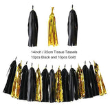 Decoraciones en negro y dorado,para fiesta. Marca Pyle