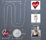 Collar con colgante de corazón de cristal plateado 17/2