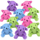 peluche de  oso color neón, juego de 12, mini animales