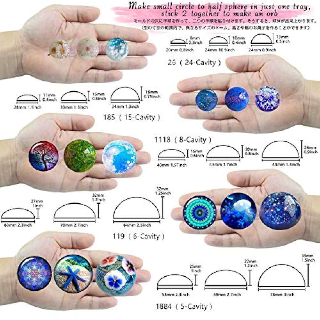 Molde de silicona para hornear (semicírculos)