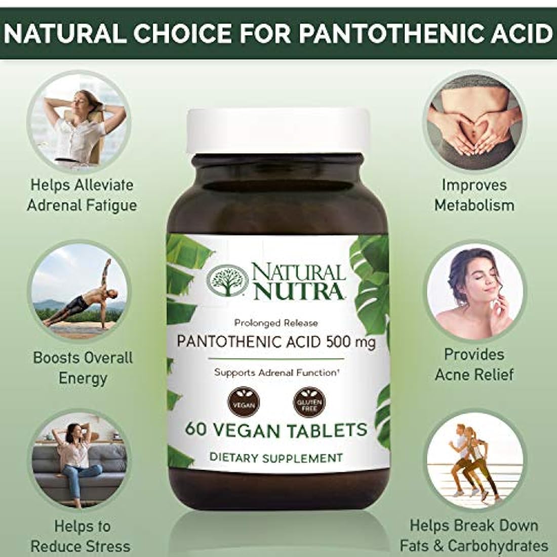 Suplemento de vitamina B5 para apoyo adrenal