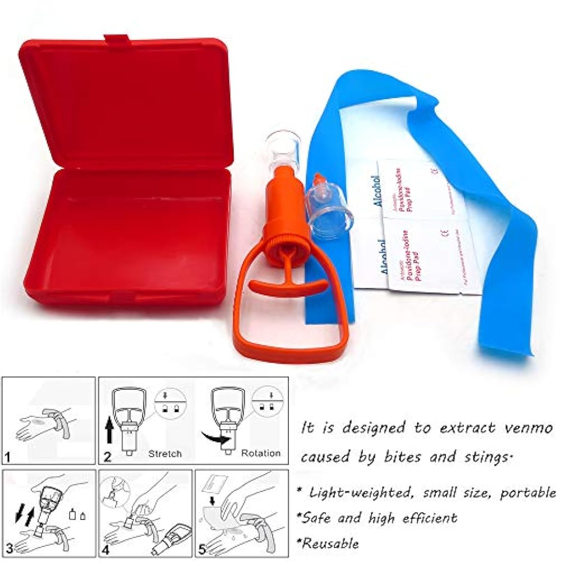 Kit de picadura de serpiente para camping, emergencia