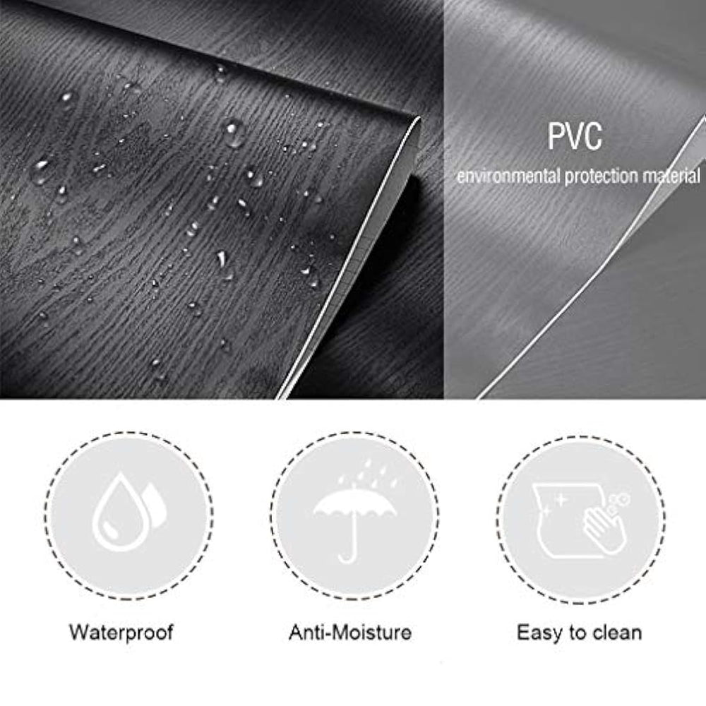 Papel pintado autoadhesivo a prueba de agua negro(24x 196)