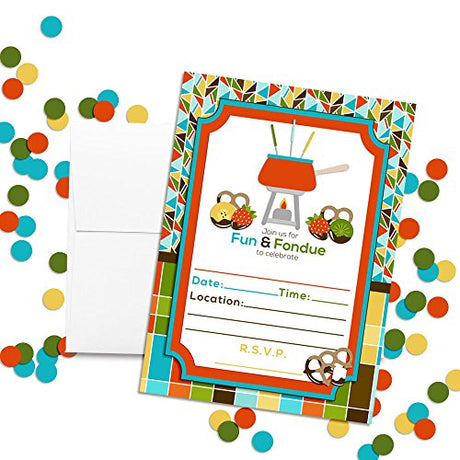 Juego de 10 invitaciones de relleno con temática de fiesta