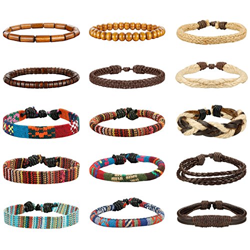 Pulseras de cuero tribales étnicas