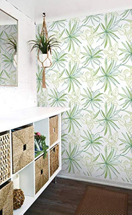Papel pintado 216 x 20.5 x 0.01 pulgadas  color verde