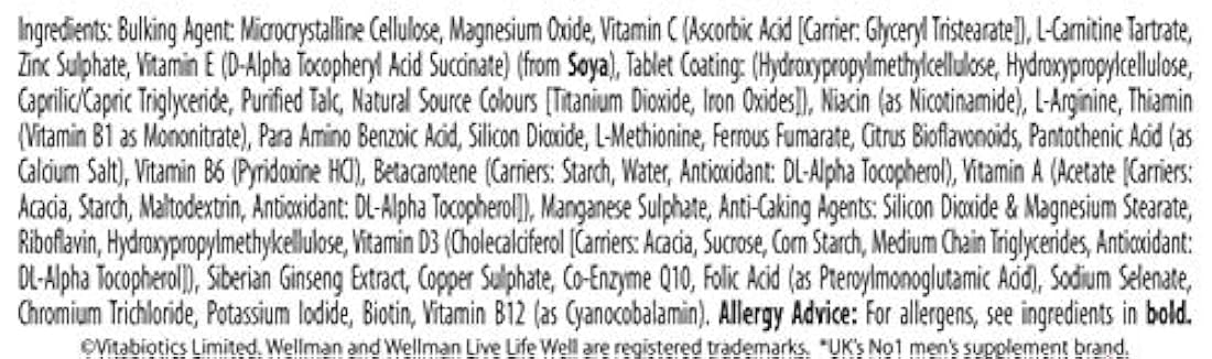 Vitabiotics Wellman 30 comprimidos