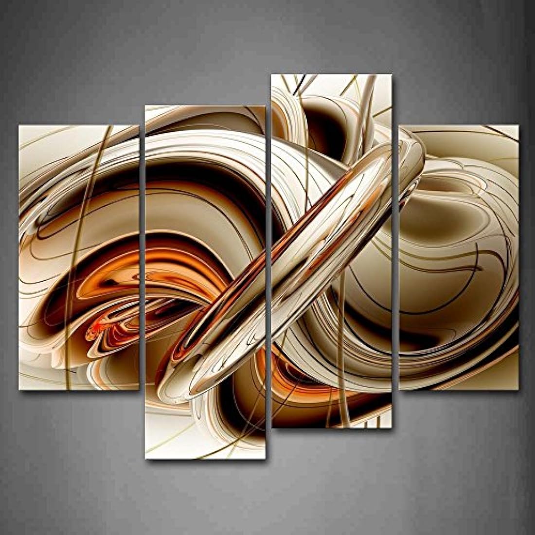 First Wall Art - Cuadro abstracto con líneas blancas