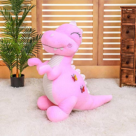 Almohada de peluche con dinosaurios rosados  11.0 in