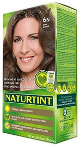 Naturtint Color permanente de cabello 6N rubio oscuro (paquete de 6), libre de amoníaco, vegano, sin crueldad, hasta 100% cobertura gris, resultados de larga duración