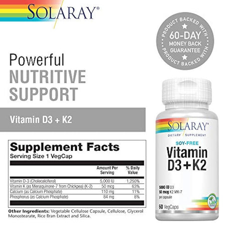 Vitaminas D3 K2 Vitaminas D y K para la absorción de calcio