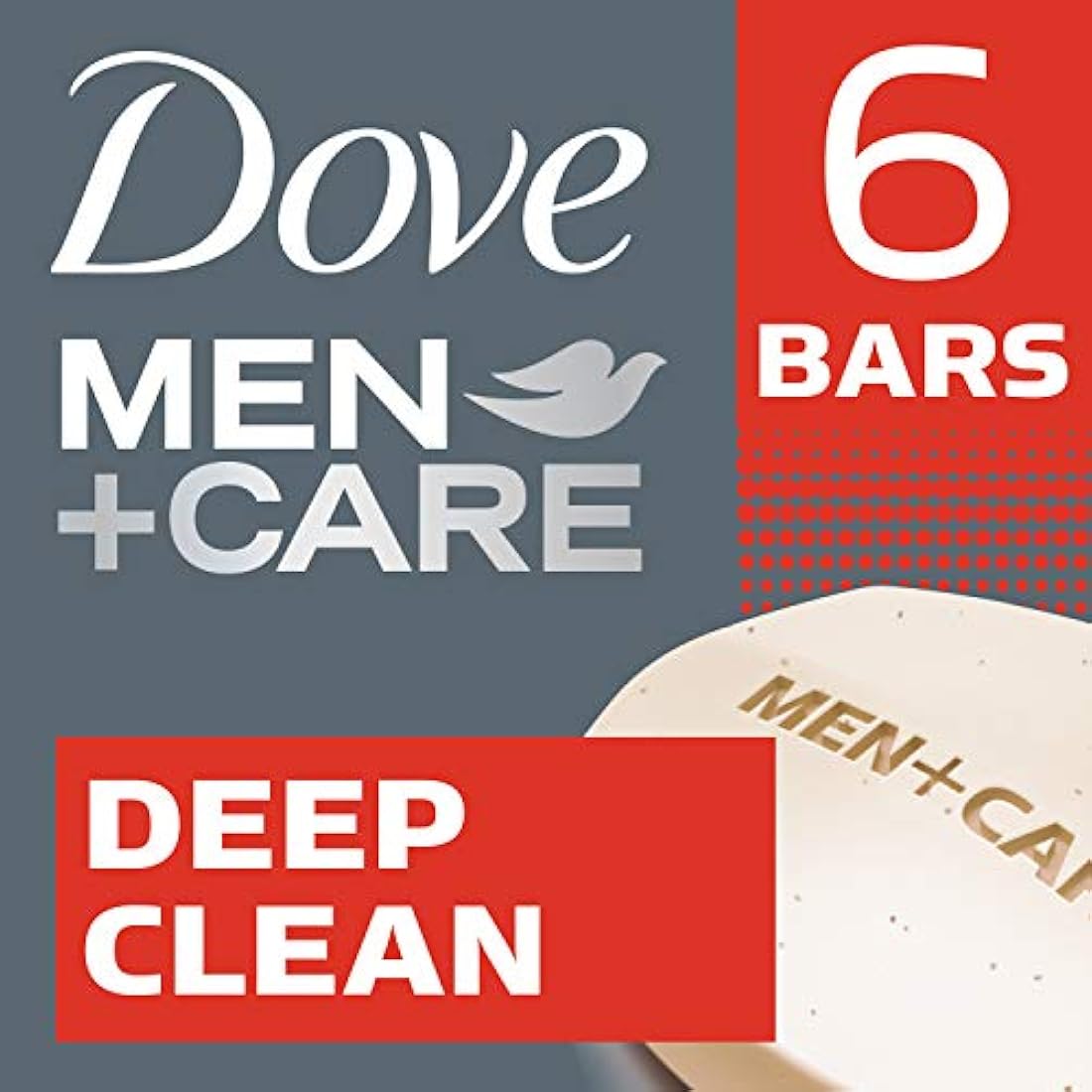 Dove Men + Care Cuerpo y la Cara Bar, Deep Clean 4 oz, 6 bar