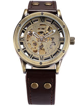 Reloj deportivo para hombre, diseño de esqueleto mecánico