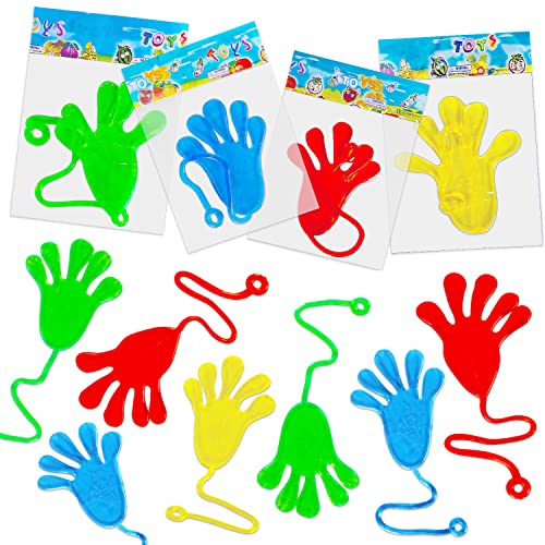 40 piezas de manos adhesivas para niños, caja de tesoros elástica, juguete para el aula, premio, estudiantes, sensorial, caja de premios a granel, relleno de cofre, palo, suministros para fiesta de mano, regalo para niños y niñas