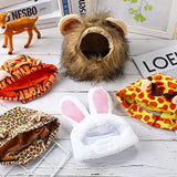 5 piezas de sombrero de gato adorable disfraz de conejo con orejas divertido sombrero de gato de melena para gatos y perros pequeños, gatito, cachorro, accesorio para fiesta de disfraces