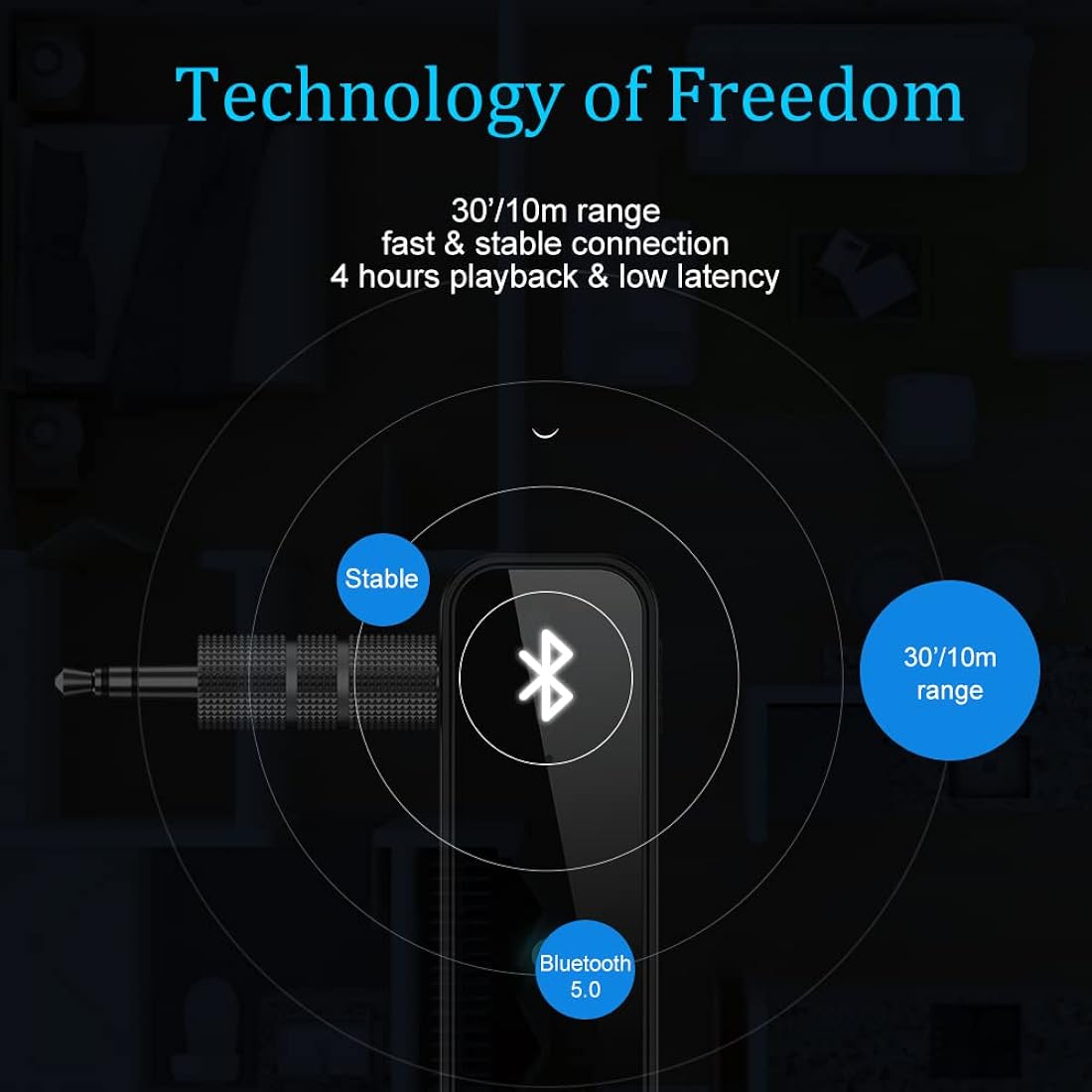 Adaptador Bluetooth 5.0 de inalámbrico 2 en 1 para TV audio