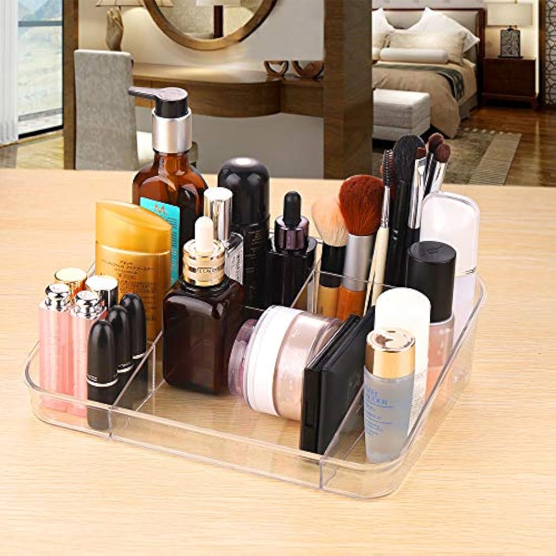 Bandeja organizadora de maquillaje, Crystal Clear