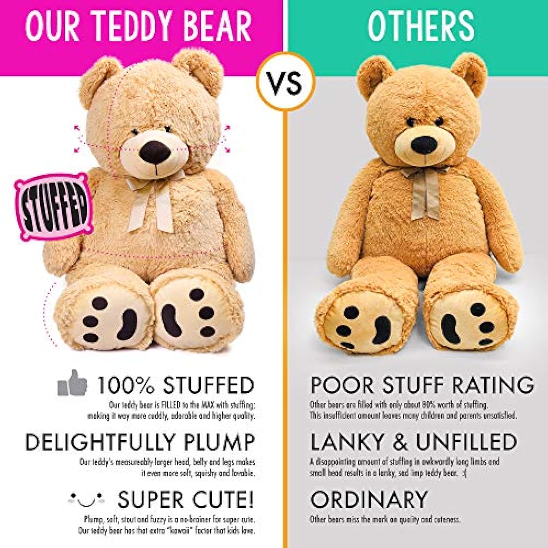 Peluches - Oso de peluche gigante (4.9 ft)
