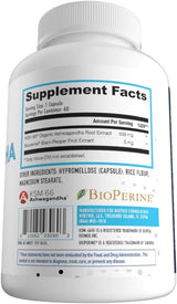 Suplemento de Ashwagandha KSM 66, NuEthix, 500mg, 60 Serv.