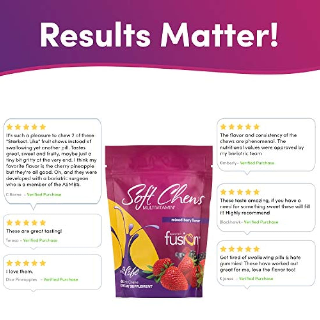 Bariatric Fusion - 60 unidades de masticables con vitaminas