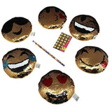 Flip lentejuelas Emoticon redondo Mini almohadas