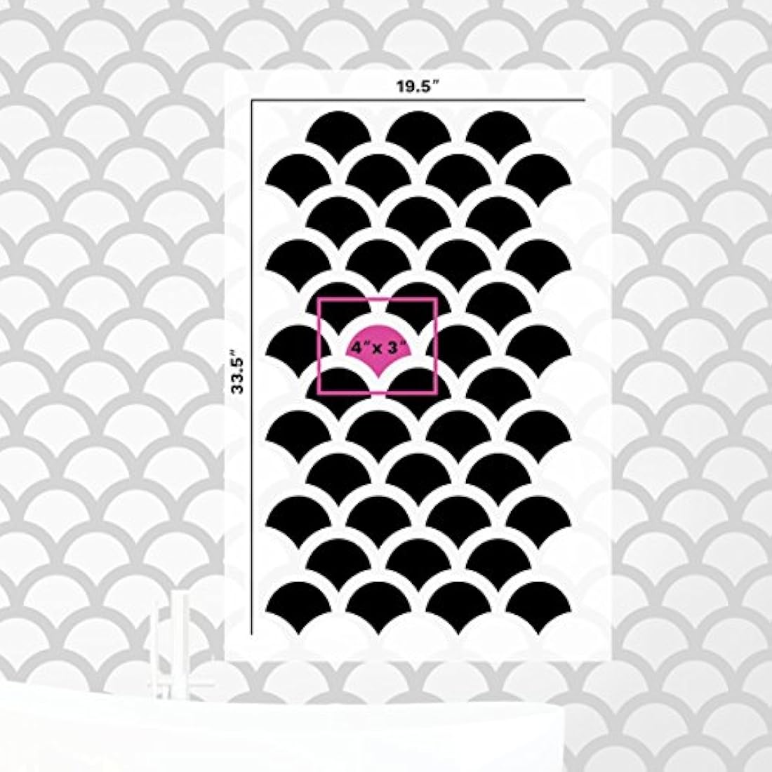 Escala de peces plantilla para estarcir – reutilizable