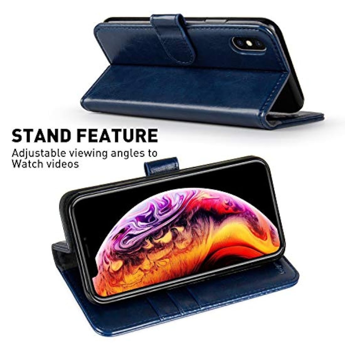 Monasay  Funda tipo cartera para iPhone X y iPhone Xs