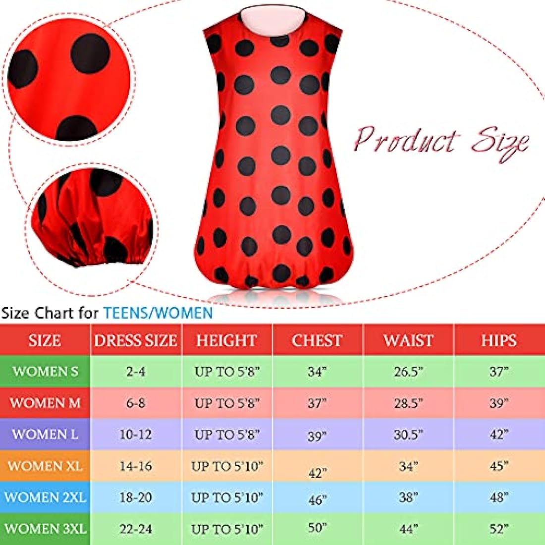 Disfraces Disfraz de mariquita para mujer