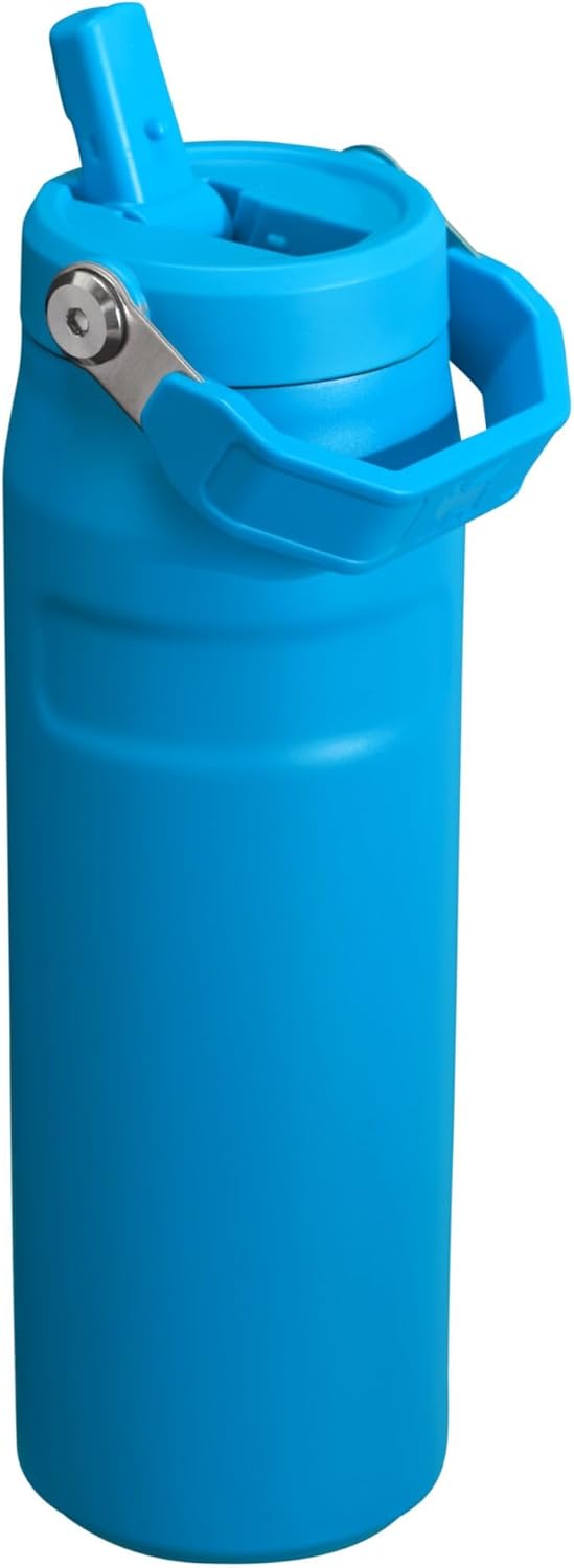 Botella de agua con popote, acero inoxidable, aislante, 2.0