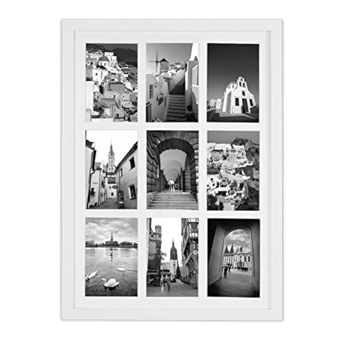 13.6x19.7 Madera Blanca Mate 9-Marco Collage 4x6