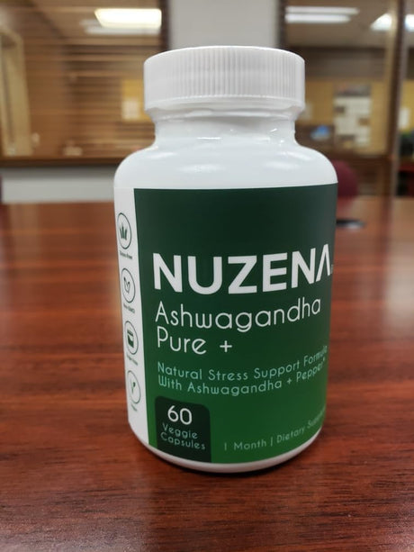 Cápsulas de Ashwagandha, Pure +, 1300mg, Vegan, 60 unidades