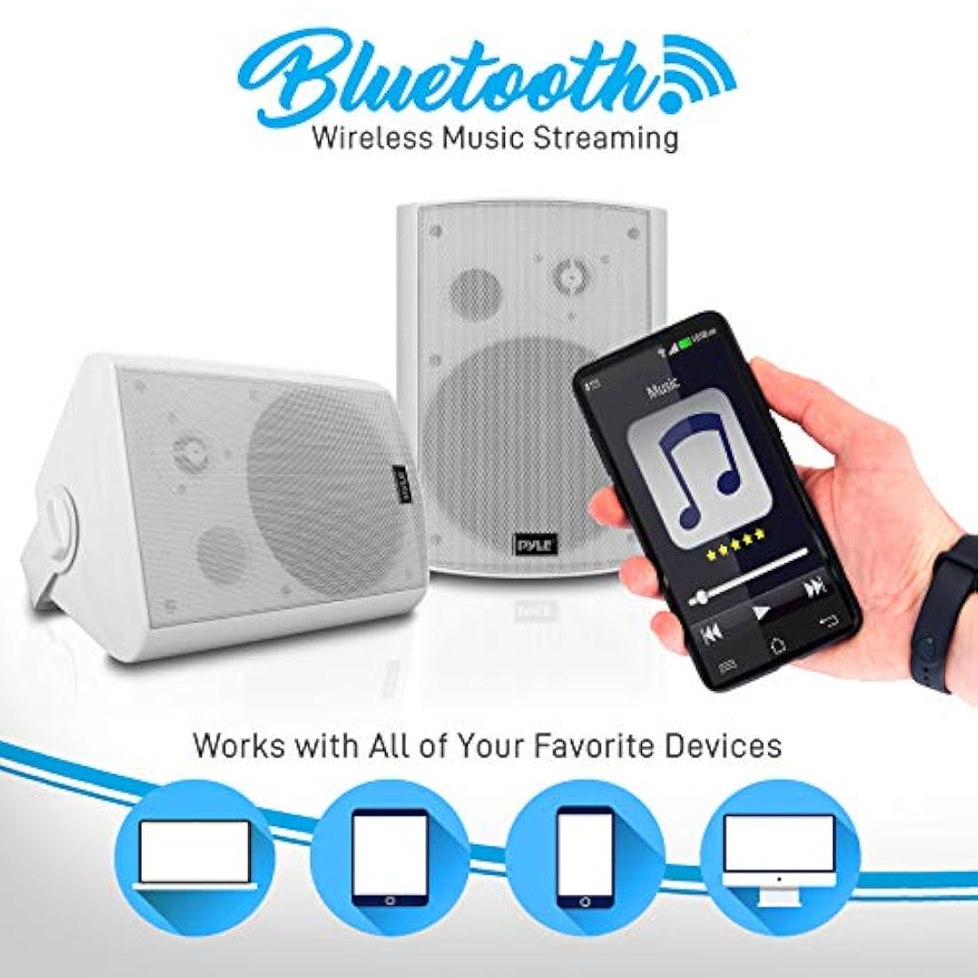 Cornetas Altavoz estéreo PYLE-HOME PDWR61BTWT