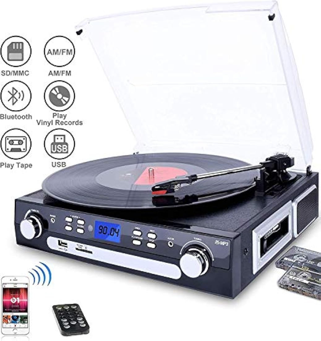 Altavoces estéreo tocadiscos para vinilo con reproducción