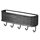 Soporte de pared para llaves y correo, doble cesta