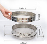 Colador de Acero Inoxidable para Miel, Doble Malla Fina/Gruesa