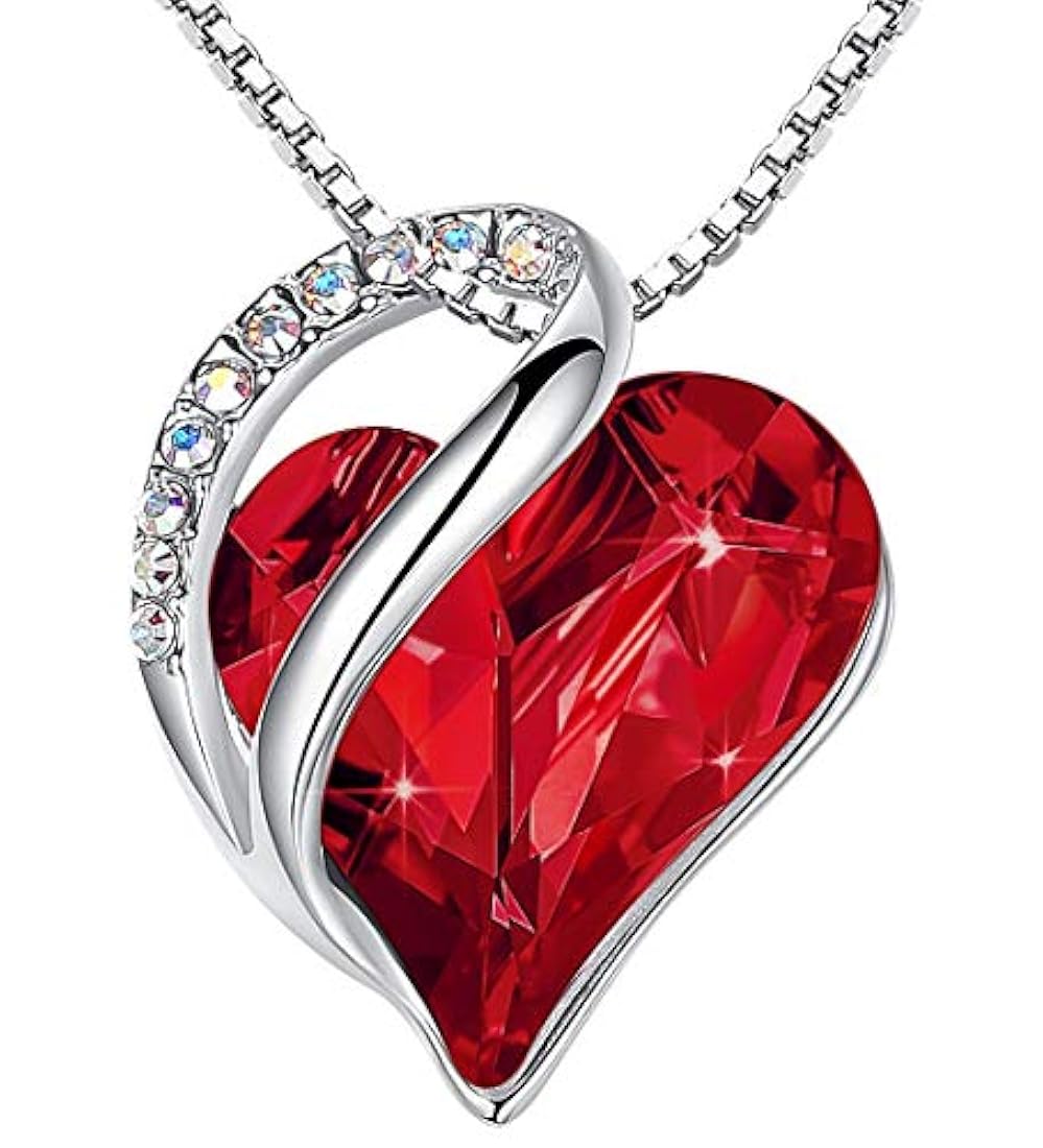 Collar con colgante de corazón de cristal plateado 17/2