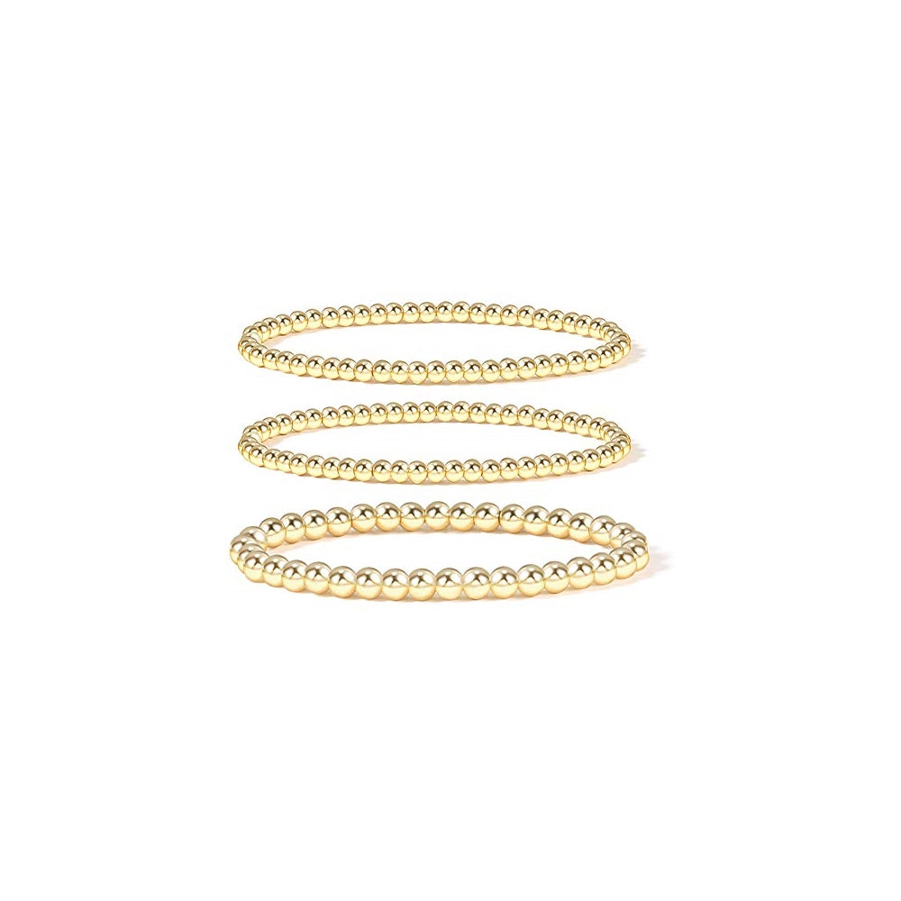 Pulseras y tobilleras para mujer con cuentas chapadas en oro