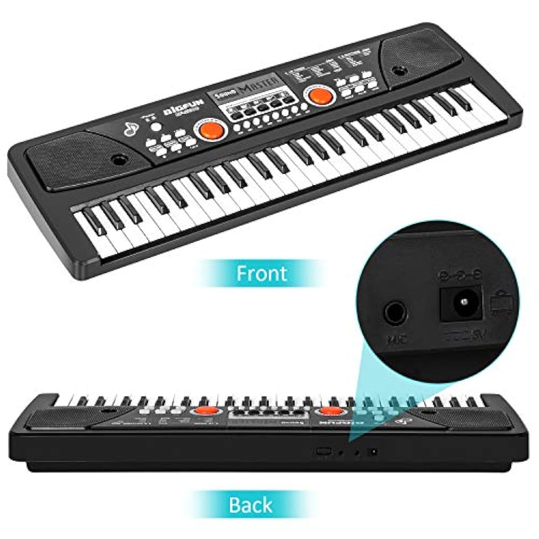 Teclado de piano para niños con micrófono, piano electrónico