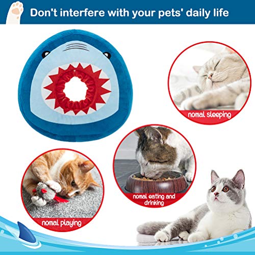 EXPAWLORER Collar de cono de gato suave – Collar de recuperación de gato lindo dona para curación de heridas, collar protector E después de la cirugía, collares isabelinos para gatitos y perros pequeños