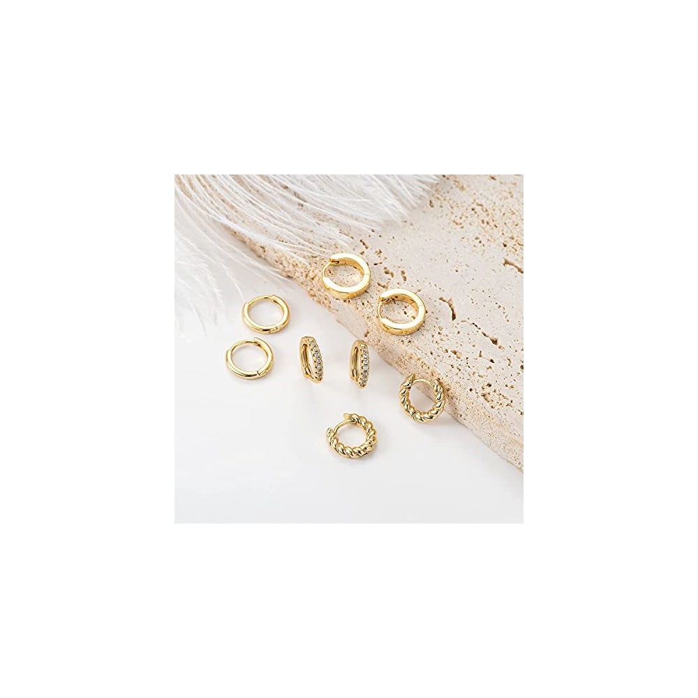 Aretes de aro con circonita brillante trenzada