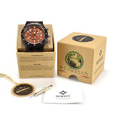 Reloj de madera con fecha de movimiento analógico