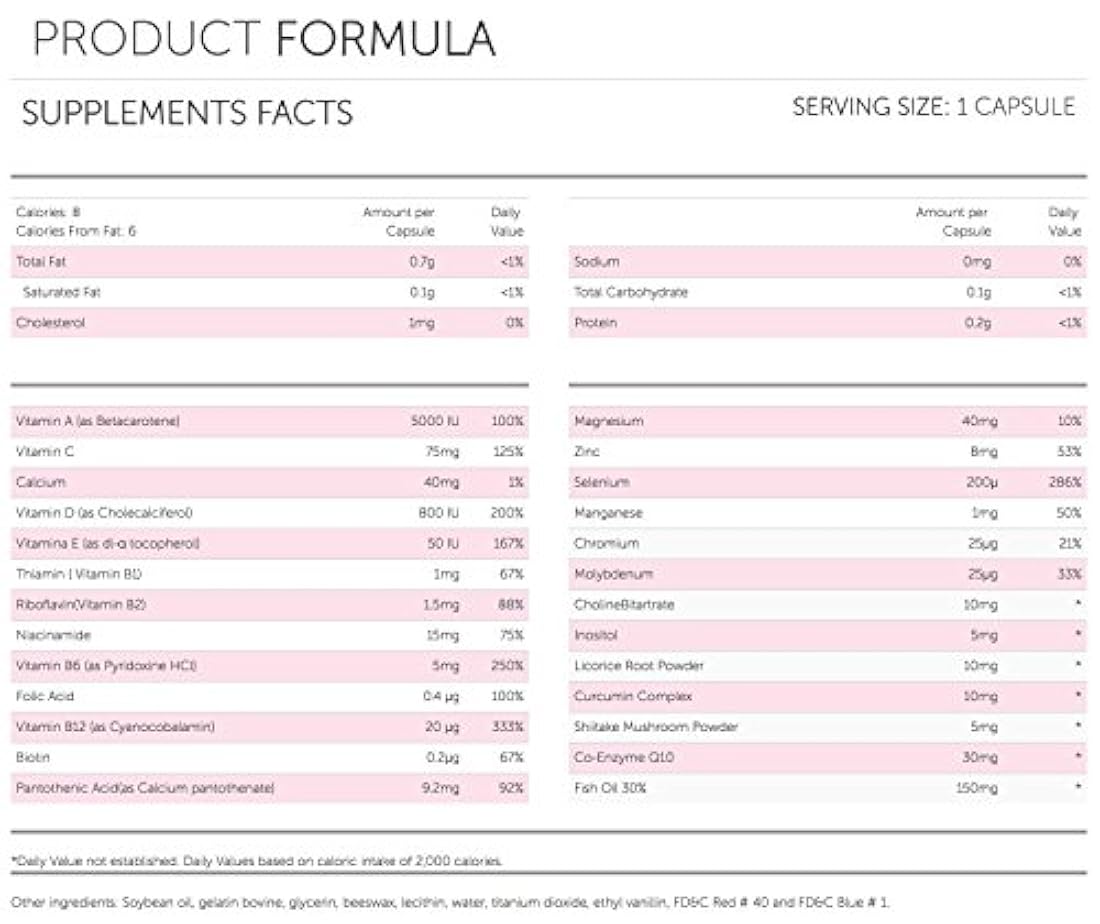 vivioptal Mujer 30 Cápsulas – Suplemento Multivitamin & Multimineral – CoQ10 & Omega-3