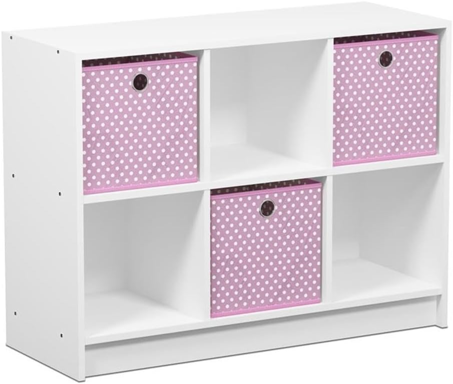Estantería de Cubos Furinno, 3x2, con Cajas de Almacenaje