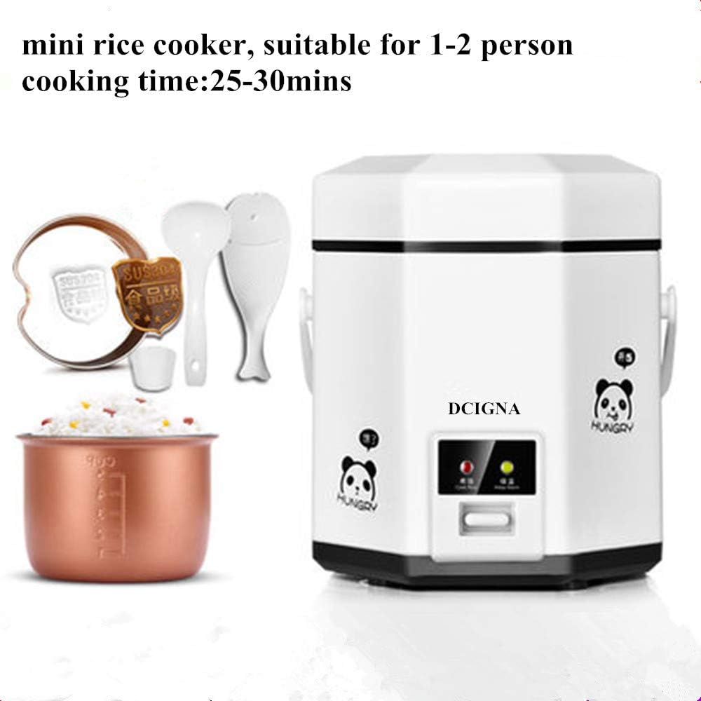 Olla arrocera 1.2L, portátil, antiadherente, para 1-2 personas