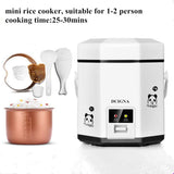 Olla arrocera 1.2L, portátil, antiadherente, para 1-2 personas