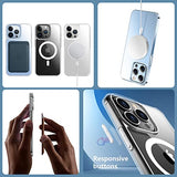 JUSTCOOL Funda magnética para iPhone 13 Pro, [no amarillea] [Protección contra caídas de grado militar] Funda delgada delgada y transparente para iPhone 13 Pro de 6.1 pulgadas (transparente magnética)