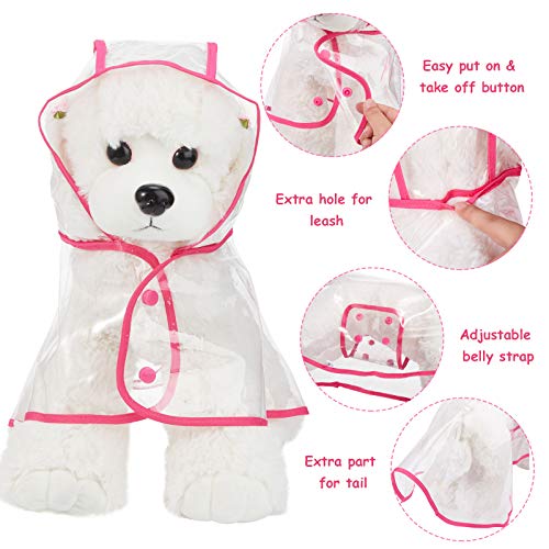 Chubasquero de plástico para mascotas, impermeable, con capucha, para cachorros, ropa de lluvia para perros pequeños y medianos