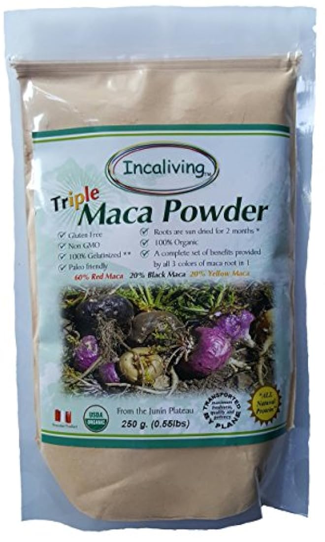 Triple Maca en polvo orgánico 100% por incaliving