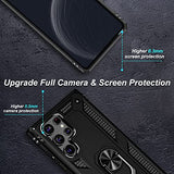 Funda para Galaxy S22 Ultra, Samsung S22 Ultra con clip para cinturón, soporte de anillo, cubierta de protección de grado militar [compatible con soporte magnético para automóvil] Funda a prueba de golpes para S22 Ultra (negro)